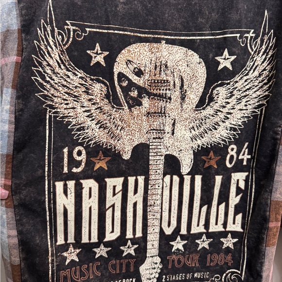 Arula pink & blue Plaid Button-Up Nashville Shirt - Picture 3 of 5